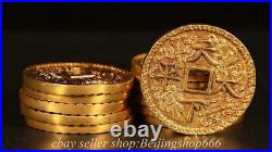 1.6 Old Chinese Copper 24K Gold Gilt Dynasty Palace Money Coin Wealth Set