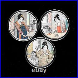 1 Set 2022 China Ancient Famous Paintings Comm 20 Yuan 60g Color Silver Coin