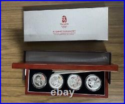 1 Set 4 x 10 Yuan Coins Silver XXIX Olympiad -Beijing 2008 China New