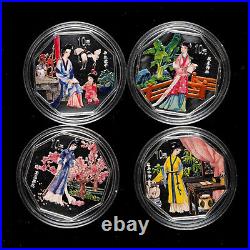 1 Set 4PCS 2000 China Dream of Red Mansions Commemorate 10 Yuan 1oz Silver Coin