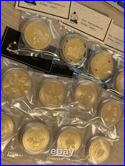 12PCS SET Final Fantasy XIV FF14 Cosplay Double-side Golden Coins Collectible