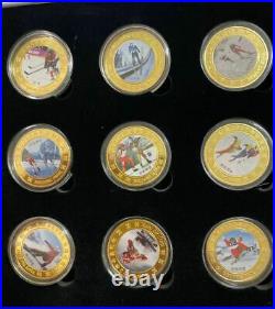 15pcs Beijing 2022 Winter Olympic Commemorative Emblem Coins Set