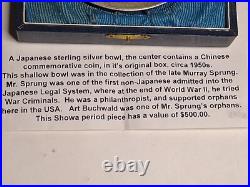 1914 (Year 3) 1 Yuan Shih-Kai Fat Man Dollar -Set in Vintage Uyeda Silver Bowl