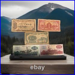 1948 & 1951 China 100-500 Yuan Notes Reproduction Set Of Bills Coins