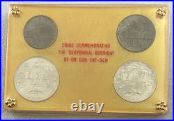 1965 Taiwan 4 Coin Set Commemorating the Centennial Birthday of Dr. Sun Yat Sen
