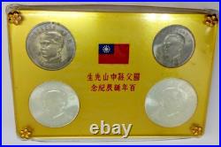 1965 Taiwan China 4 Coin Set Centennial Birthday Sun Yat-Sen MINT Unopened Pack