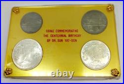1965 Taiwan China 4 Coin Set Centennial Birthday Sun Yat-Sen MINT Unopened Pack