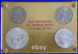 1965 Taiwan China 4 coin set Commemorating Centennial Birthday Dr Sun Yat-Sen