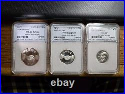 1972 Japan China Friendship Proof Medals & 1964 100 Yen. Beautiful Set