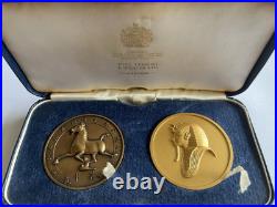 1973 Uk British China Chinese Exhibition & Tutankhamun Bronze Coins Set