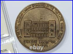 1973 Uk China Chinese Exhibition Bronze Coin With Photo Negatives Organiser Set