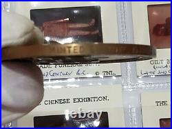 1973 Uk China Chinese Exhibition Bronze Coin With Photo Negatives Organiser Set