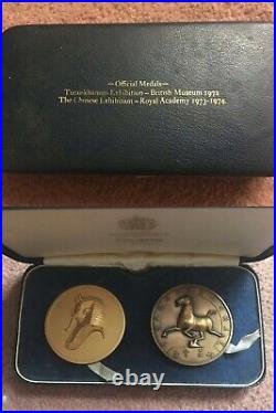 1973 Uk China Chinese Exhibition & Tutankhamun Bronze Coins Set With Certificate