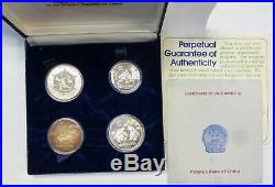 1980 CHINA SET OF 4 SILVER OLYMPIC PROOF COINS IN BOX ONE 20-Y AND Three 30-Y