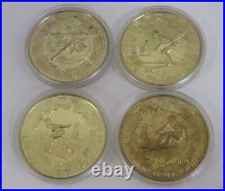 1980 China Brass 1 Yuan Olympic Winter Games Lake Placid 4 Coin Proof Set