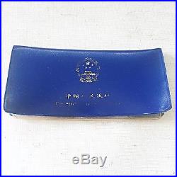 1980 China Coin Set Peoples Republic of China 7 Coins Uncirculated Blue Wallet