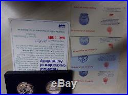 1980 China Lake Placid Silver Proof Set 4 Coin Set Original Holder & COA