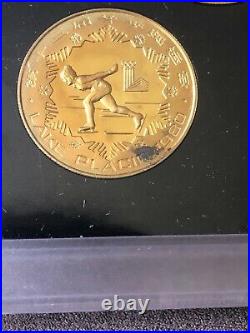 1980 China Lake Placid Winter Olympics 4pc 1 Yuan Brass Coin Proof Set MEGA RARE