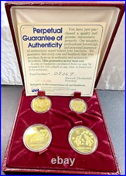 1980 China Olympic Committee Piefort Proof Set 4 Coins 1 Yuan withCOA & Box