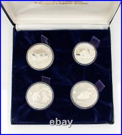 1980 Olympic Silver Proof 4-Coin Set Summer & Winter Games China Mint