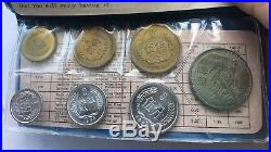1980 People's Republic of China 7 Coin Uncirculated Mint Set Blue OGP Rare