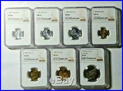 1980 People's Republic of China Coin Set, ALL NGC Certified, with Holder RARE