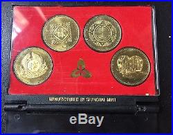 1980 Shanghai Mint Brass Plum, Orchid, Bamboo and Chrysanthemum set Coin medal
