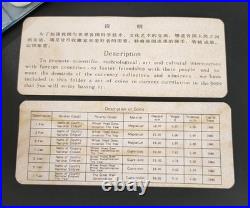 1980 The People's Bank of China 7 Coin Uncirculated Mint Set RARE Blue Wallet