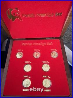 1982 1987 1/10th Oz gold Panda Prestige Set