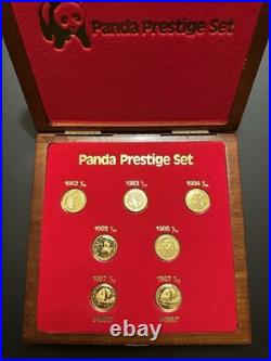 1982 1987 China 10 Yuan 1/10 oz Gold Panda Prestige Set