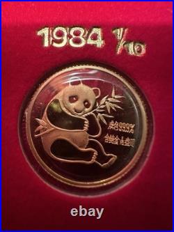 1982 1987 China 10 Yuan 1/10 oz Gold Panda Prestige Set