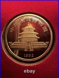 1982 1987 China 10 Yuan 1/10 oz Gold Panda Prestige Set