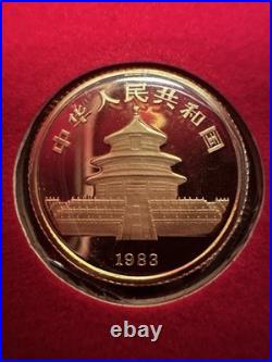 1982 1987 China 10 Yuan 1/10 oz Gold Panda Prestige Set