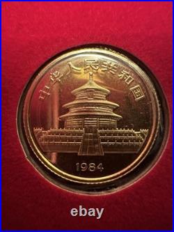 1982 1987 China 10 Yuan 1/10 oz Gold Panda Prestige Set