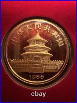 1982 1987 China 10 Yuan 1/10 oz Gold Panda Prestige Set