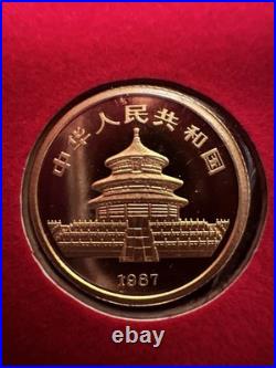 1982 1987 China 10 Yuan 1/10 oz Gold Panda Prestige Set