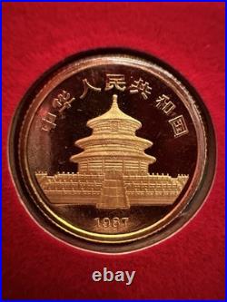 1982 1987 China 10 Yuan 1/10 oz Gold Panda Prestige Set