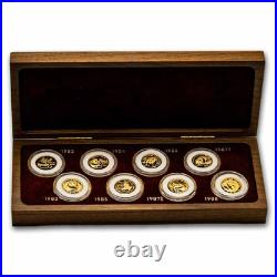 1982-1988 China 8-Coin Gold Panda Set BU (with Box)