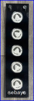 1982-2007 25pcs of China 3 Yuan Silver Proof 25th Anniversary of Panda Set & COA