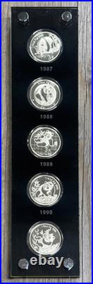 1982-2007 25pcs of China 3 Yuan Silver Proof 25th Anniversary of Panda Set & COA
