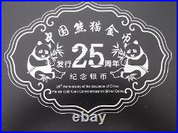 1982-2007 25th Anniversary China Panda 1/4 Oz. Fine Silver Proof 25-Coin Set