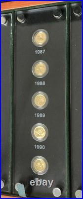 1982-2007 China Panda 25th Anniversary 25 PCs Of 1/25 Oz Gold Coins Set Box Only