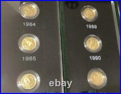 1982-2007 China Panda 25th Anniversary 25 PCs Of 1/25 Oz Gold Coins Set Box Only