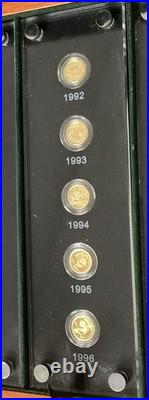 1982-2007 China Panda 25th Anniversary 25 PCs Of 1/25 Oz Gold Coins Set Box Only