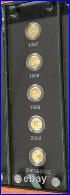 1982-2007 China Panda 25th Anniversary 25 PCs Of 1/25 Oz Gold Coins Set Box Only