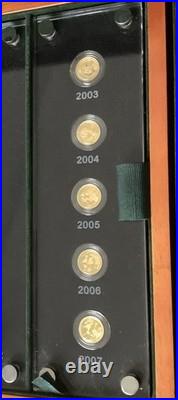 1982-2007 China Panda 25th Anniversary 25 PCs Of 1/25 Oz Gold Coins Set Box Only
