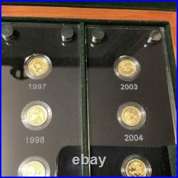 1982-2007 China Panda 25th Anniversary 25 PCs Of 1/25 Oz Gold Coins Set Box Only