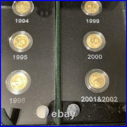 1982-2007 China Panda 25th Anniversary 25 PCs Of 1/25 Oz Gold Coins Set Box Only