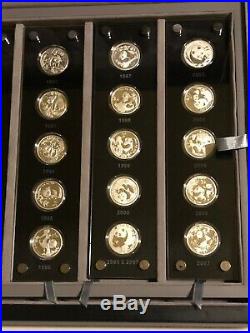 1982-2007 Chinese Panda 25- 1/4 Oz. Silver Proof Coin 25th Anniversary Set