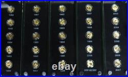 1982 2007 GOLD CHINA 25th 1oz ANNIVERSARY OF PANDAS GEM PROOF 25 COIN SET